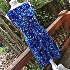 Eliza J Fit & Flare Multi-Print Dress